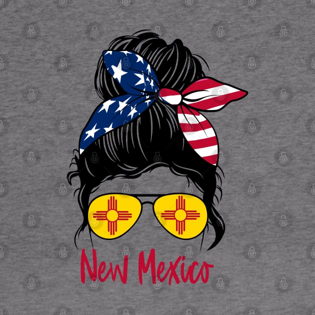 New Mexico girl Messy bun , American Girl , New Mexico Flag by JayD World